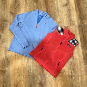 Girls vineyard vines vest and pull over jacket